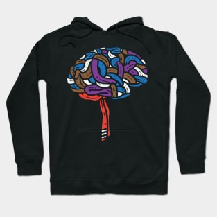 Brain made of different Jiu Jitsu Belts Hoodie